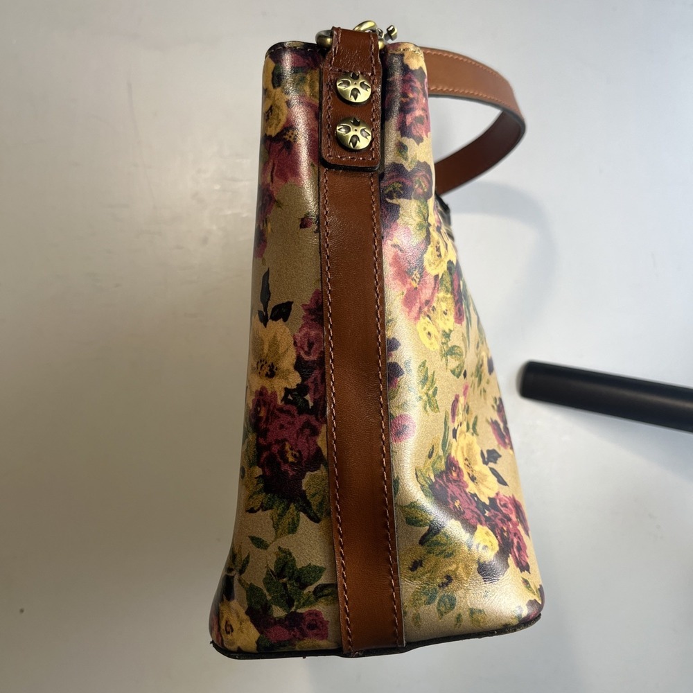 Patricia Nash Irving Bucket Handbag Leather Disstress Vintage Victorian Garden - Picture 9 of 11
